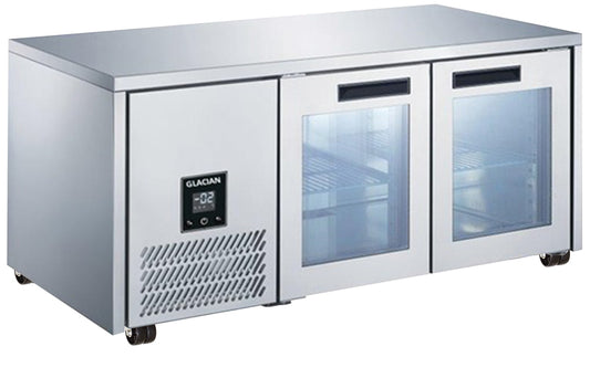 Glacian 2 Door Fridge 760mm Deep Glass Doors