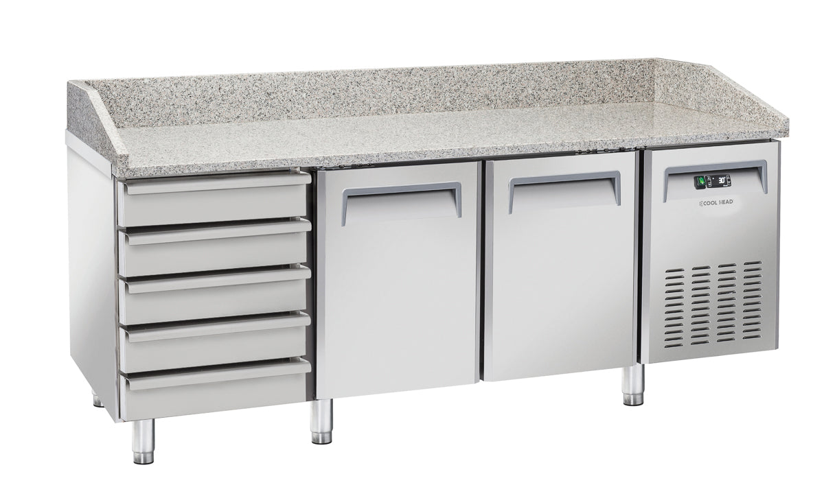 Saltas Marble Top Pizza Fridge with Ambient Drawers