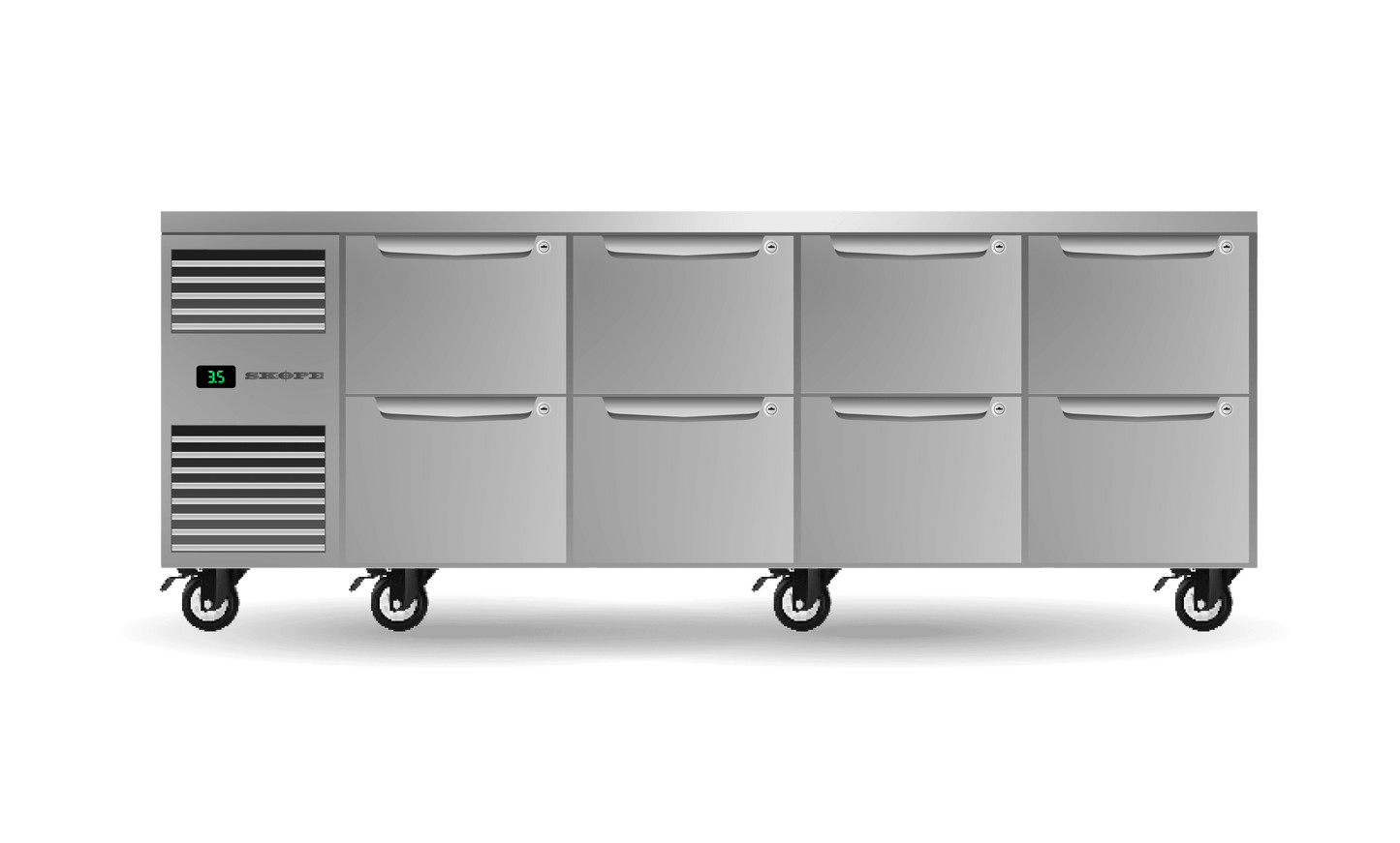 SKOPE Three Solid Door Underbench GN1/1 Right Hand Freezer