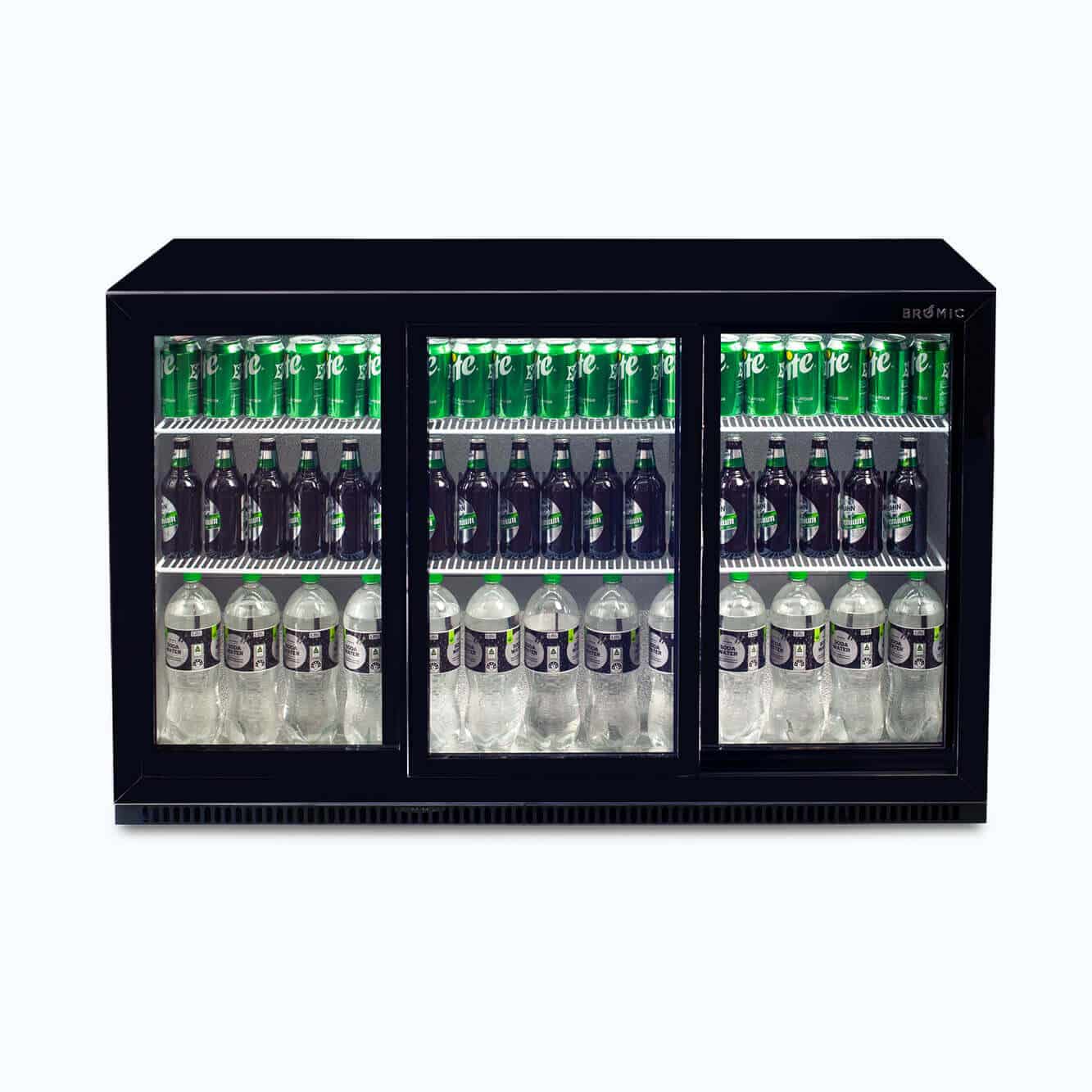 Bromic Back Bar Fridge - 307L - 3 Doors - Sliding