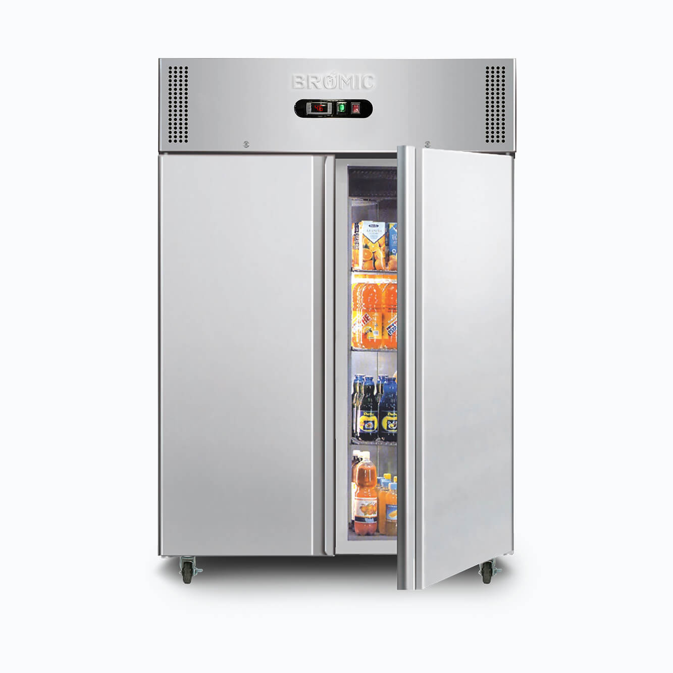 Bromic Upright Freezer - 1300L - 2 Doors - Stainless Steel