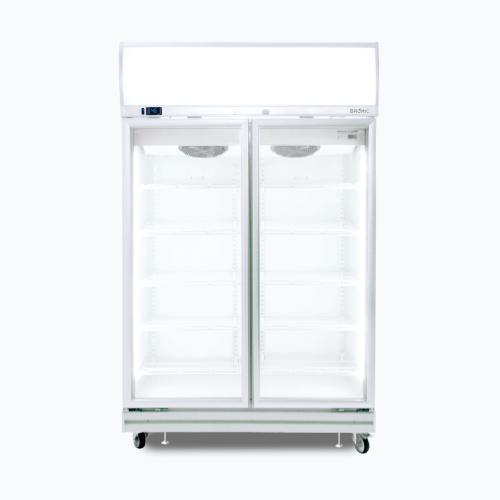Bromic Upright Display Fridge - 976L - 2 Doors - Flat Glass - Lightbox