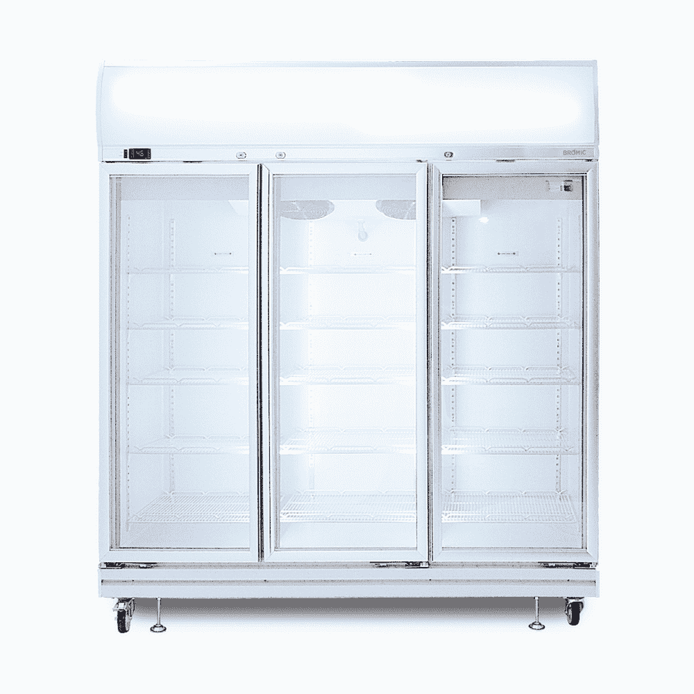 Bromic Upright Display Fridge - 1507L - 3 Doors - Flat Glass - Lightbox