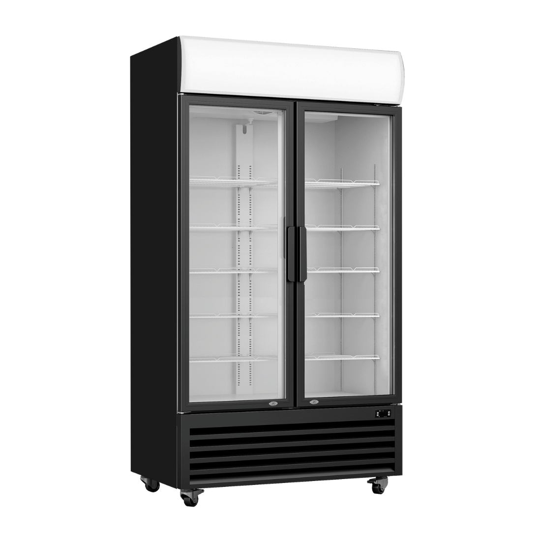 Thermaster Large Two Glass Door Colourbond Upright Drink Fridge - LG-1200BP
