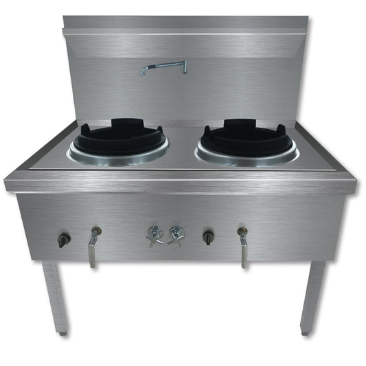 Gasmax Stainless Steel Waterless LPG Double Wok - WW-2L