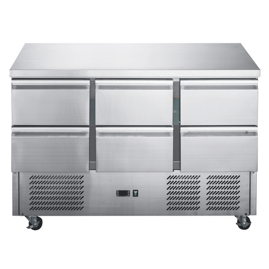 FED-X FED-X Six Drawer Salad Prep Fridge - XGNS1300D-6D