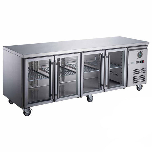 FED-X Four Glass Door Bench Fridge  - XUB7C22G4V