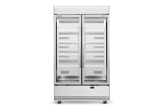 SKOPE BME1200N-AC 2 Glass Door Display or Storage Fridge, Lit Sign