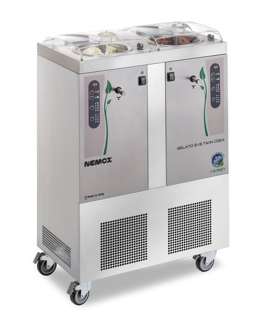 Nemox DOUBLE FREESTANDING ICE CREAM MACHINE - 5 + 5K TWIN CREA I-GREEN