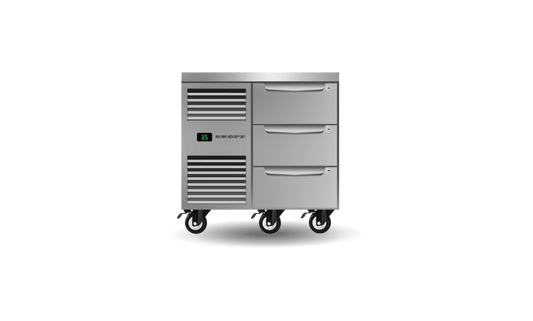 SKOPE Three Drawer, One Bay, Underbench GN 1/1 Right Hand Fridge