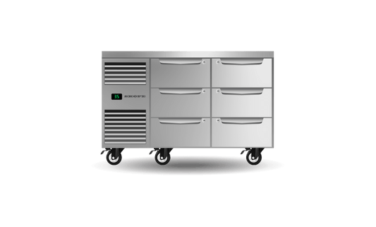 SKOPE Six Drawer, Two Bay, Underbench GN 1/1 Right Hand Fridge
