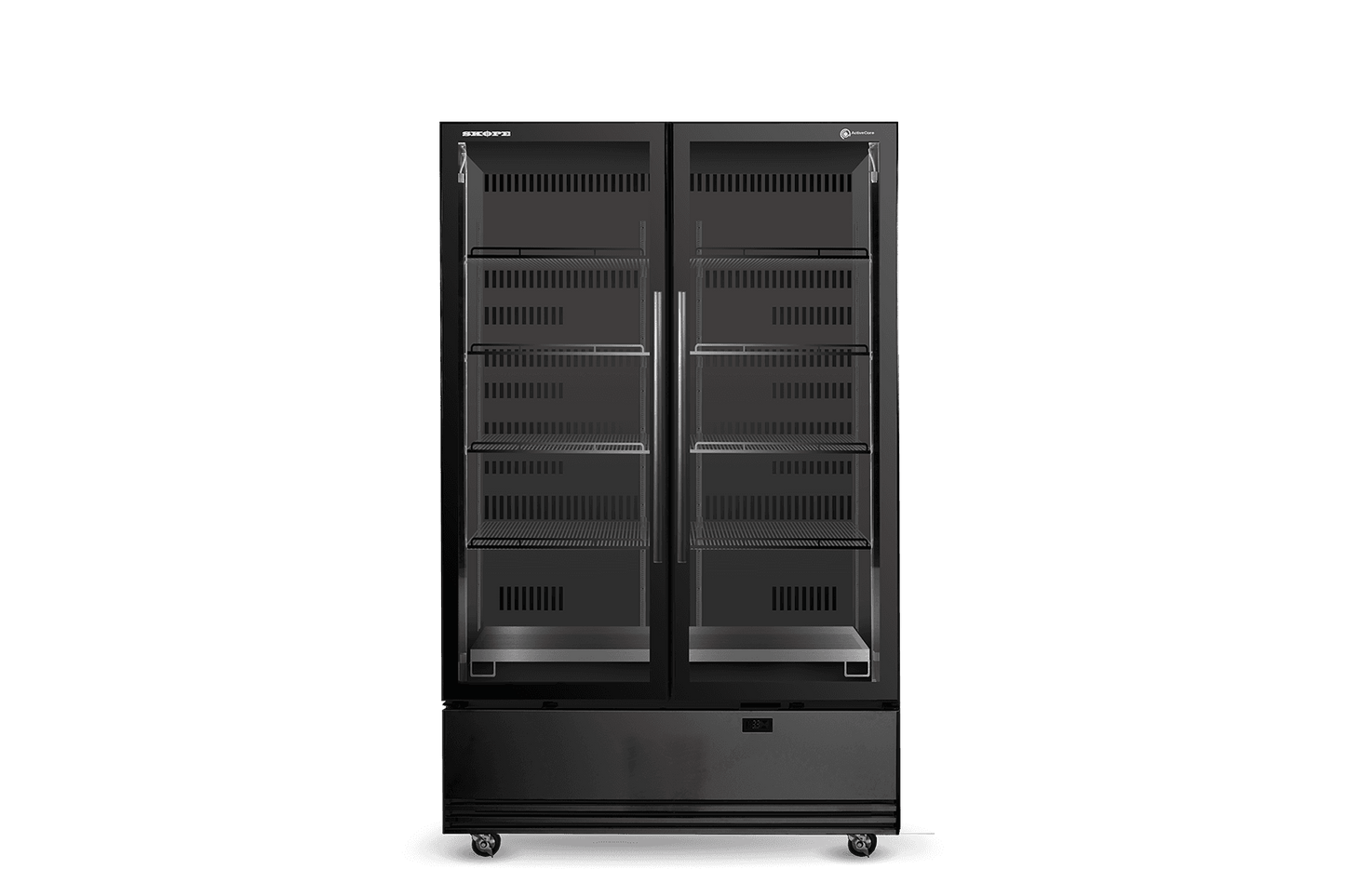 SKOPE SKB900N-AC 2 Glass Door Display or Storage Fridge, Lit Sign