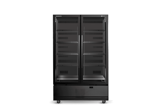 SKOPE SKB900N-AC 2 Glass Door Display or Storage Fridge, Lit Sign