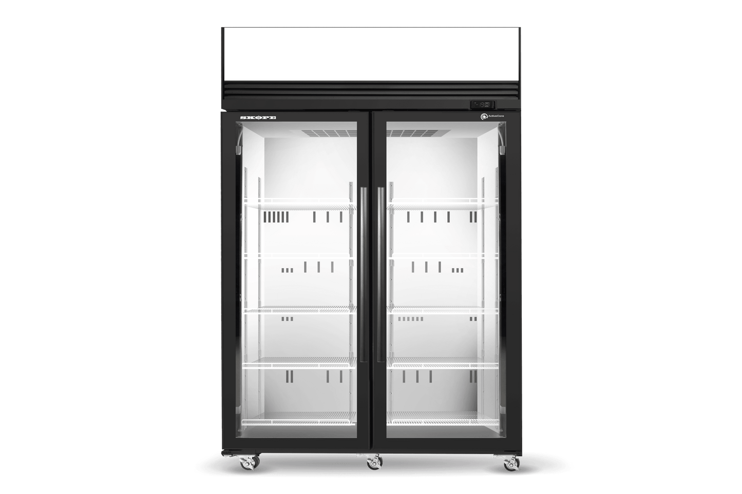 SKOPE SKFT1300N-A 2 Glass Door Upright Display or Storage Freezer
