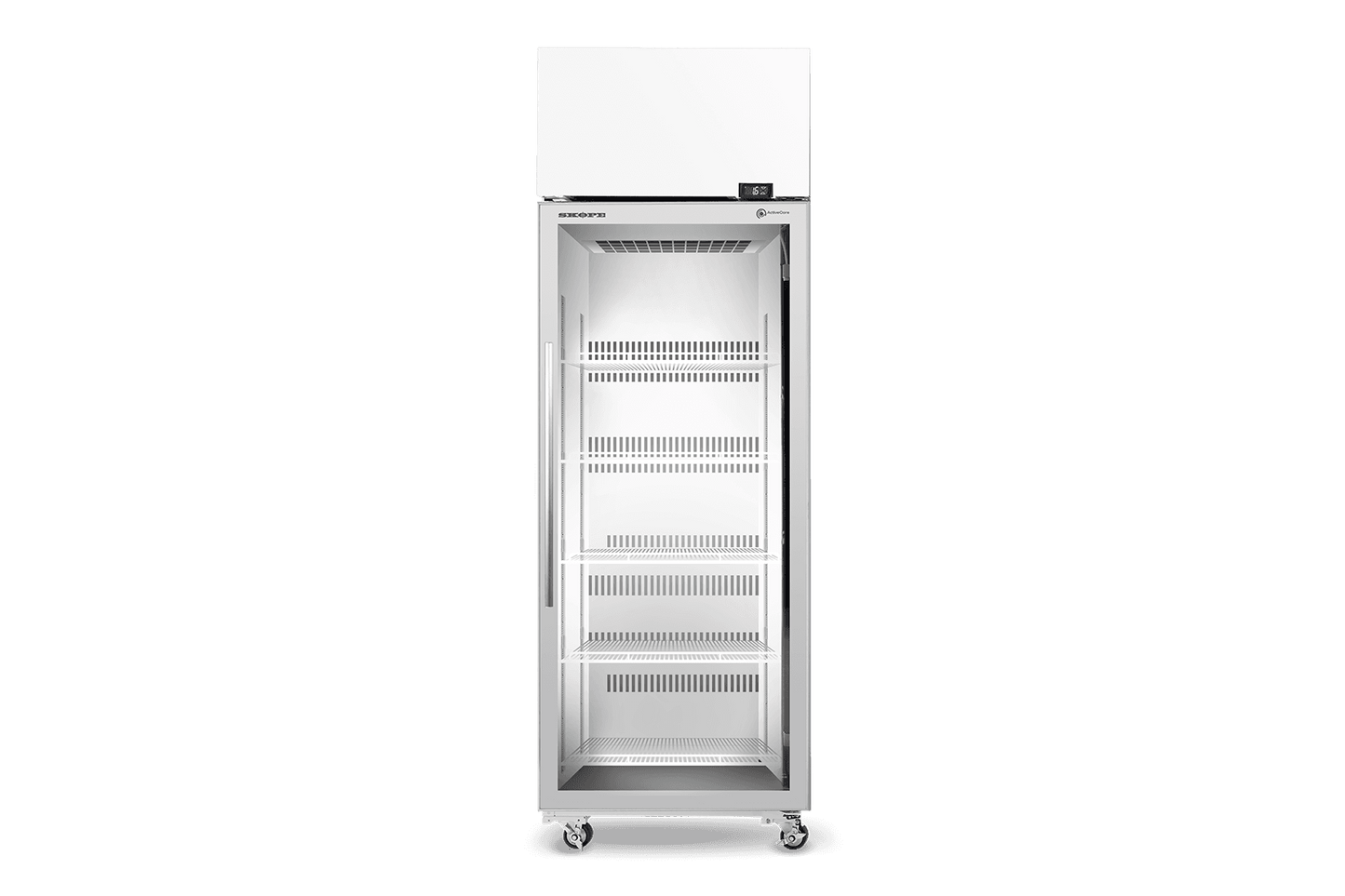 SKOPE SKT500N-AC 1 Glass Swing Door Upright Fridge with Lit Sign