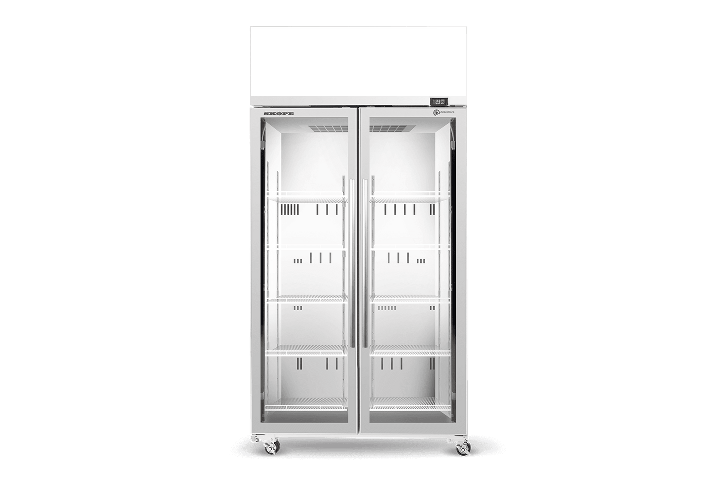 SKOPE TME1000N-A 2 Glass Door Display or Storage Fridge