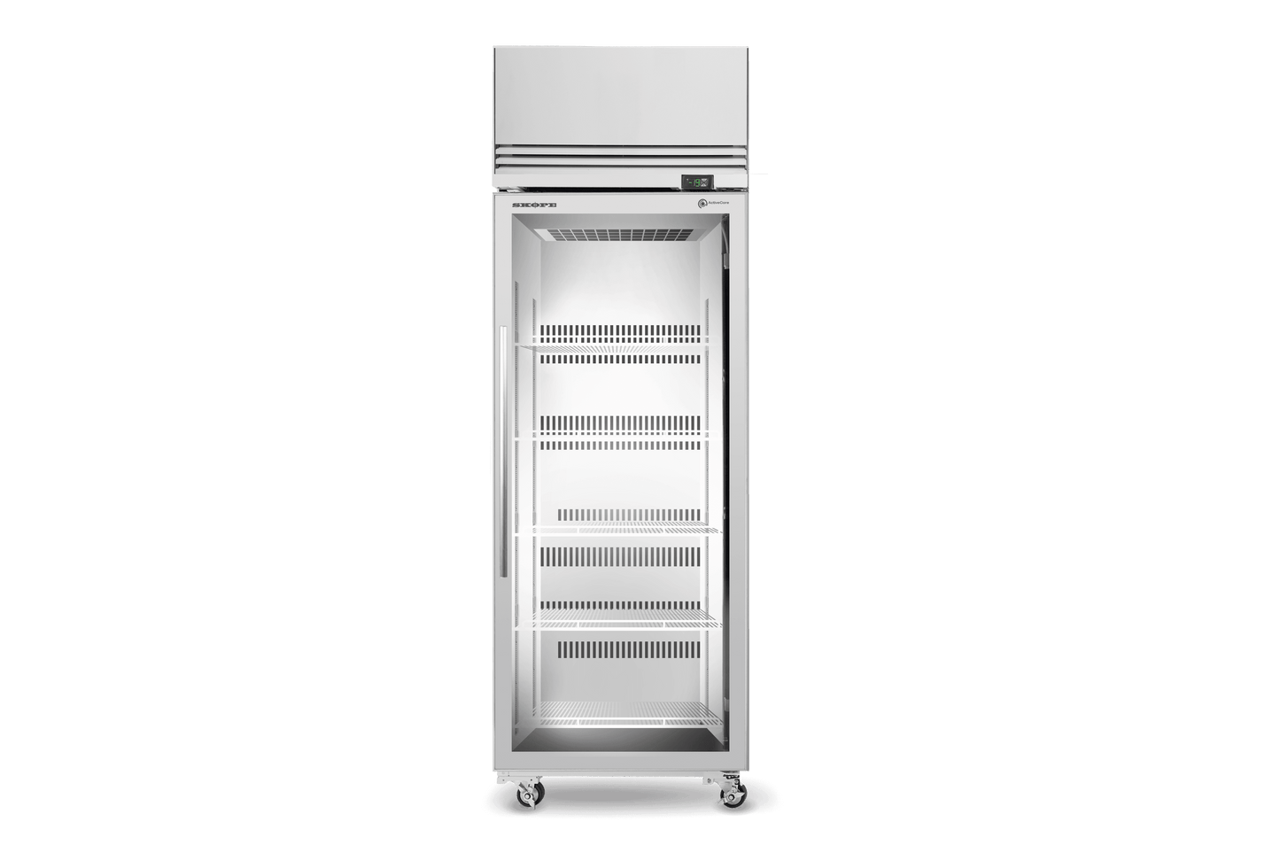 SKOPE TME1500N-AC 3 Glass Door Display or Storage Fridge, Lit Sign