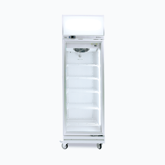 Bromic Upright Display Fridge - 444L - 1 Door - Flat Glass - Lightbox