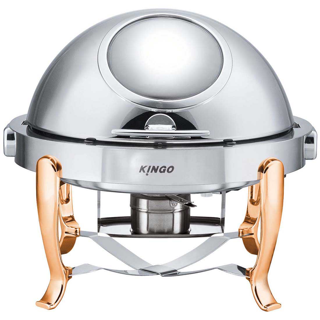 Kingo KGS6803 Round Chafing Dish with Gilt Legs