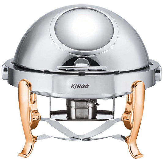 Kingo KGS6803 Round Chafing Dish with Gilt Legs