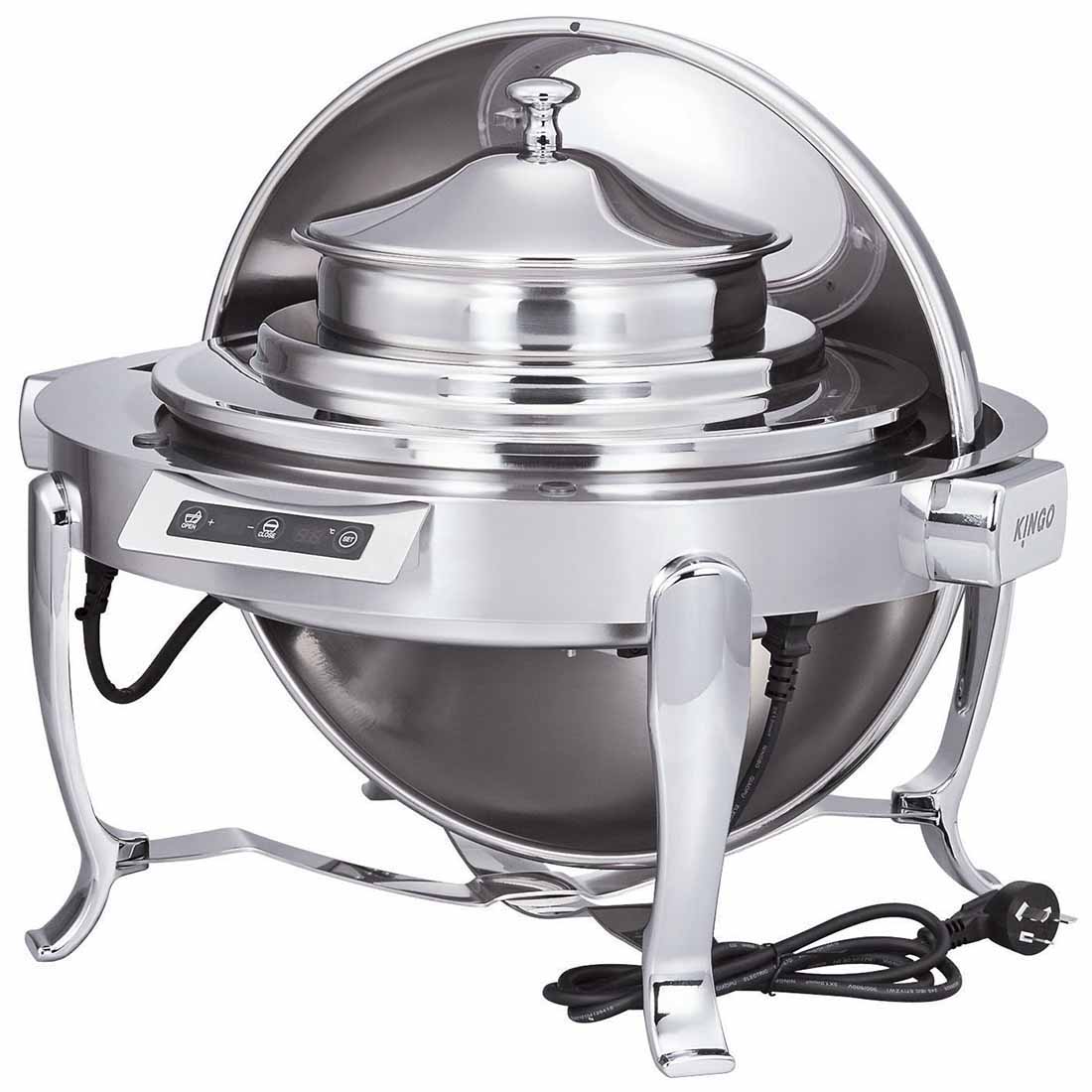 Kingo Ex-Showroom: Round Soup Station with Chrome Legs - KGM6807G