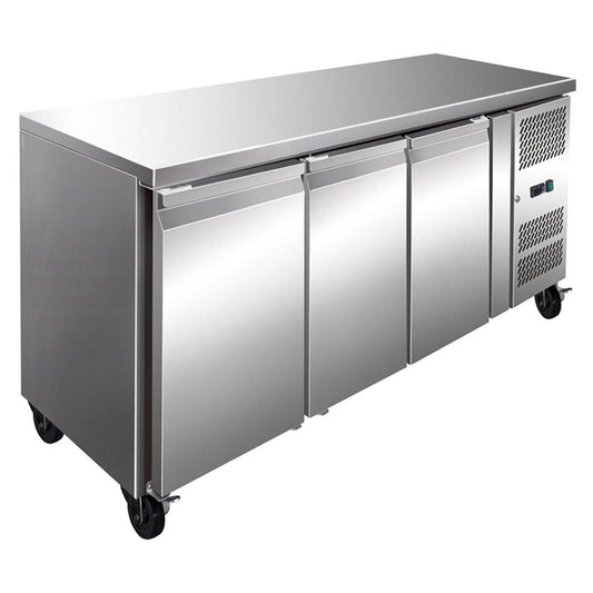 FE3100TN S/S Three Door Bench Fridge 231L