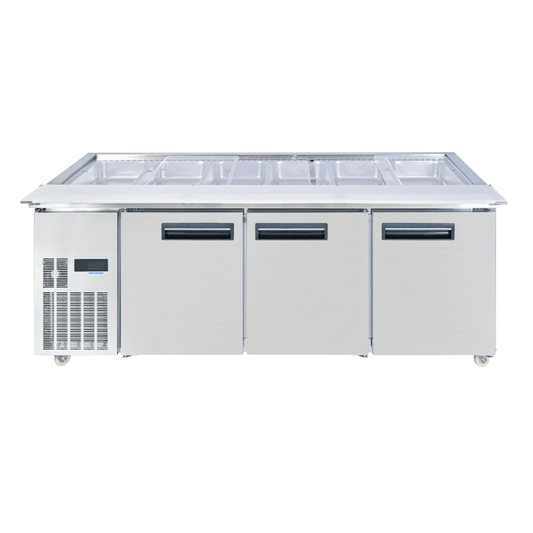 Thermaster Thermaster Three Door Cold Bench Salad Station 6x1/1 GN Pans PG210FA-XB